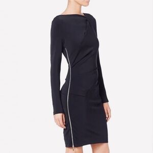 Needle & Thread Black Rouched Side Zip Dress